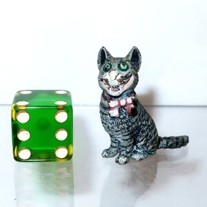 COMICAL TABBY CAT Micro Miniature 30mm 1.15&quot; Vienna Bronze Figurine Made Austria Franz Bergman Kitten Open Mouth Teeth Collector Lover Gift