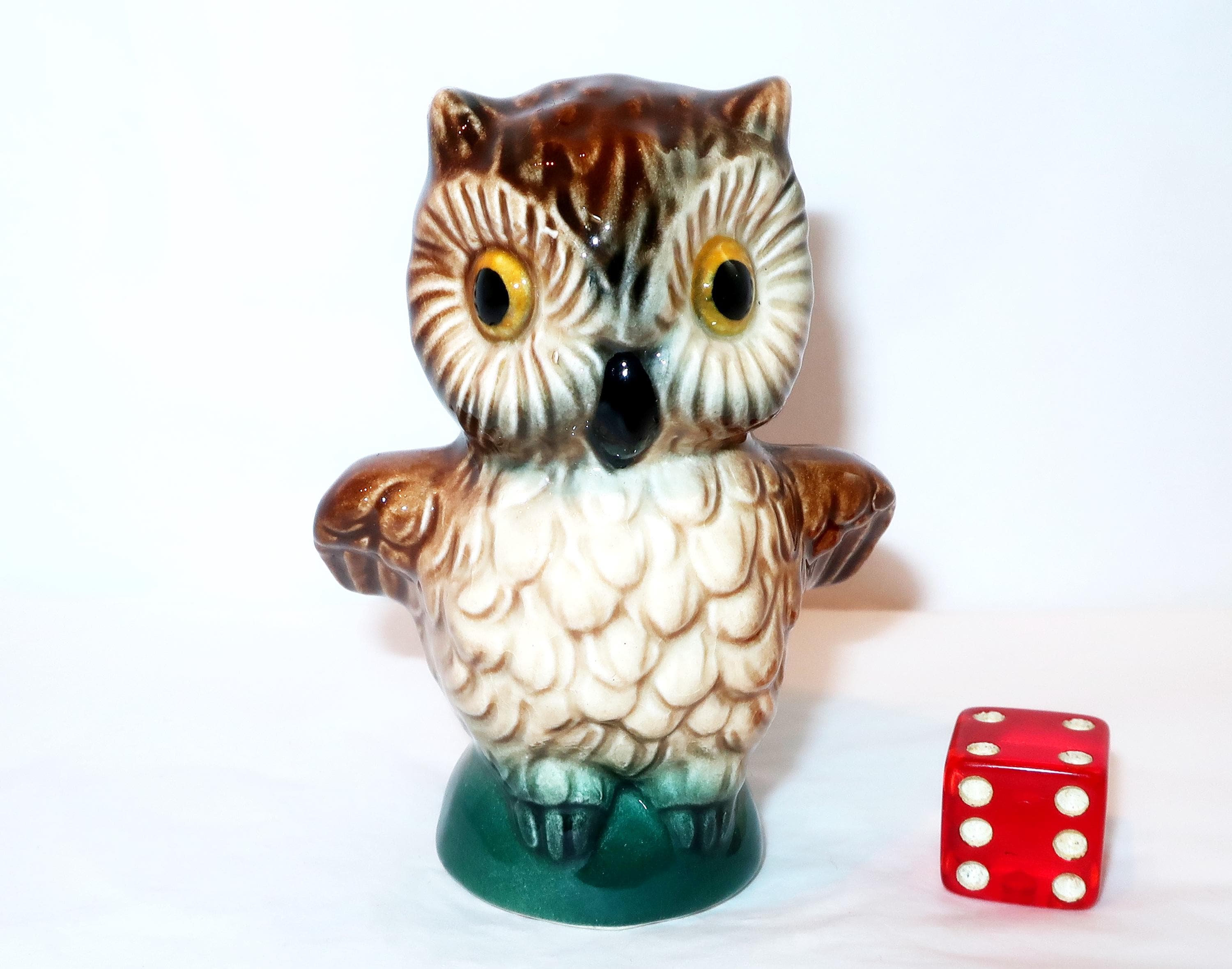 1975 GOEBEL HORNED OWL Miniature Figurine TMk 6 38307 - 07 3.5" H Tiny Cute Figure Made West Ge