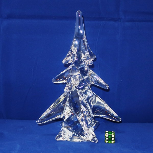 8"H TOSCANY 24% LEAD CRYSTAL CHRiSTMAS Tree Clear Glass Collection 3D Figurine Paperweight Elegant Vintage Holiday Village Decor Lover Gift