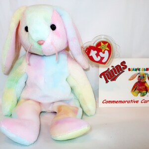 1999 MINNESOTA TWINS Baseball Promocional Ty Hippie Bunny Beanie Baby Cartão Comemorativo 15337 Vs Tampa Bay Devil Rays Love Presente de colecionador