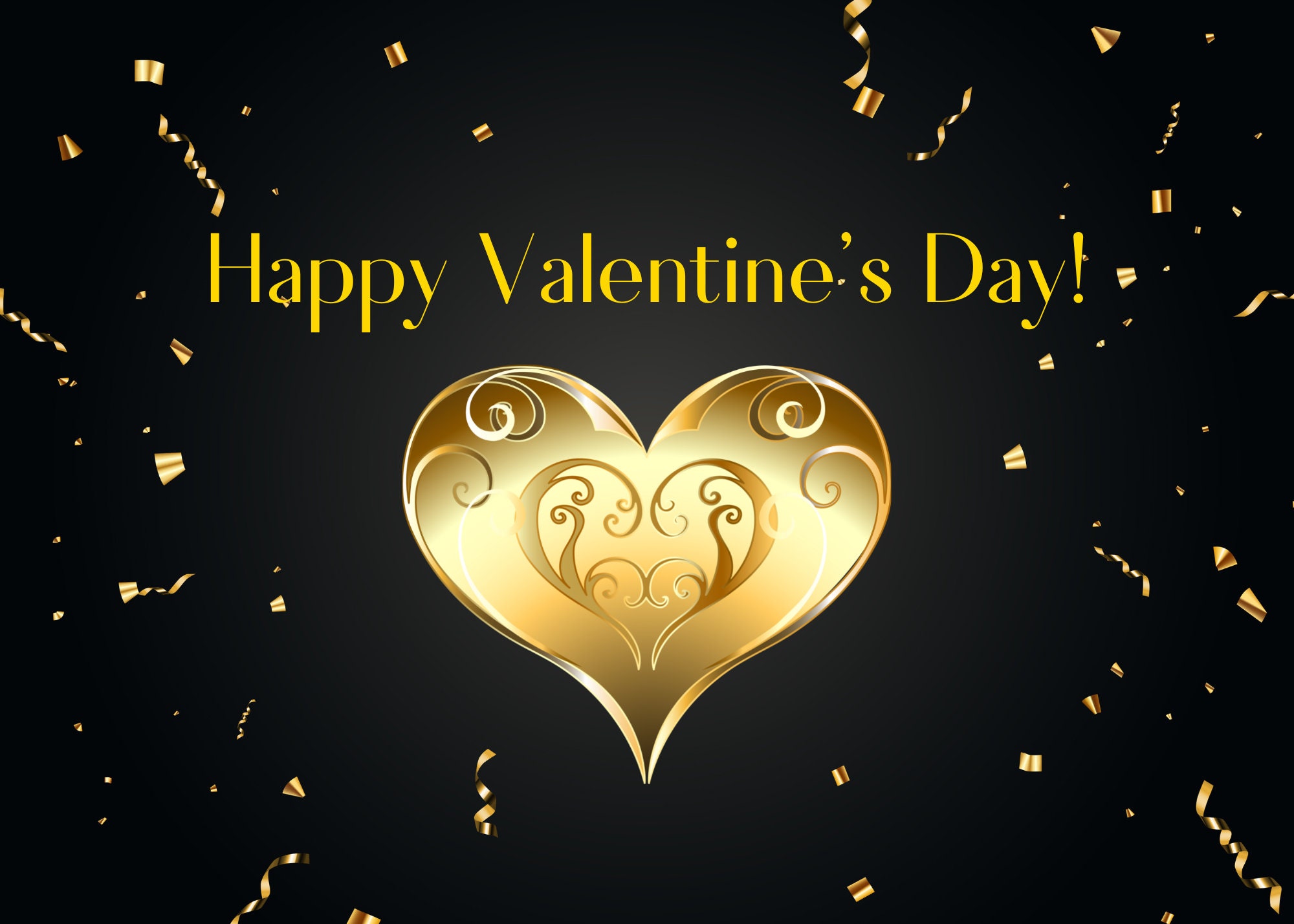 Printable Valentines Card Happy Valentines Card Digital Valentines Card Digital Download Golden
