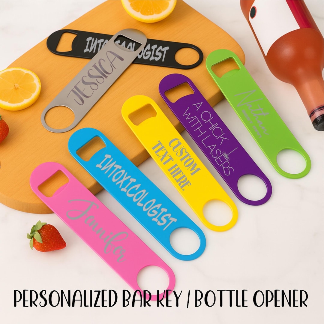 Custom Laser Engraved Bar Church Key/bar Blade/bottle Opener/v-rod ...