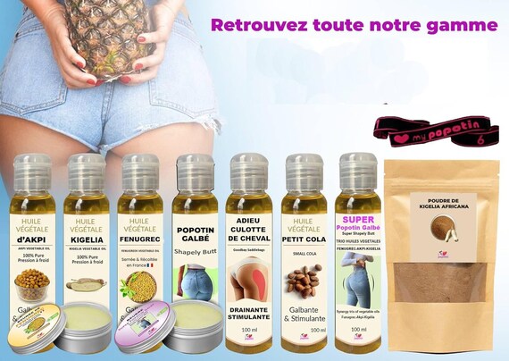 Huile 100% Akpi - Pour Galbes Généreux : Fessier, Hanches, Poitrine - Love My Popotin