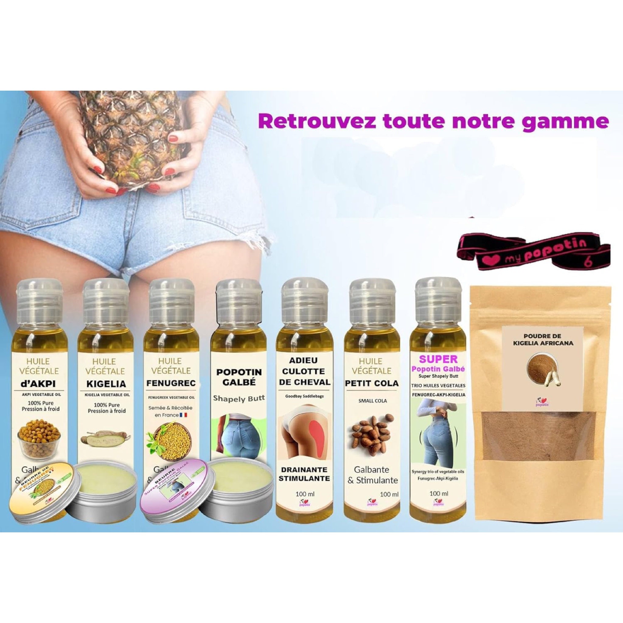 Huile Bio AKPI Pour Raffermir Fesses, Seins Et Hanches - 100 Ml - Senteur Plantes Et Fenugrec
