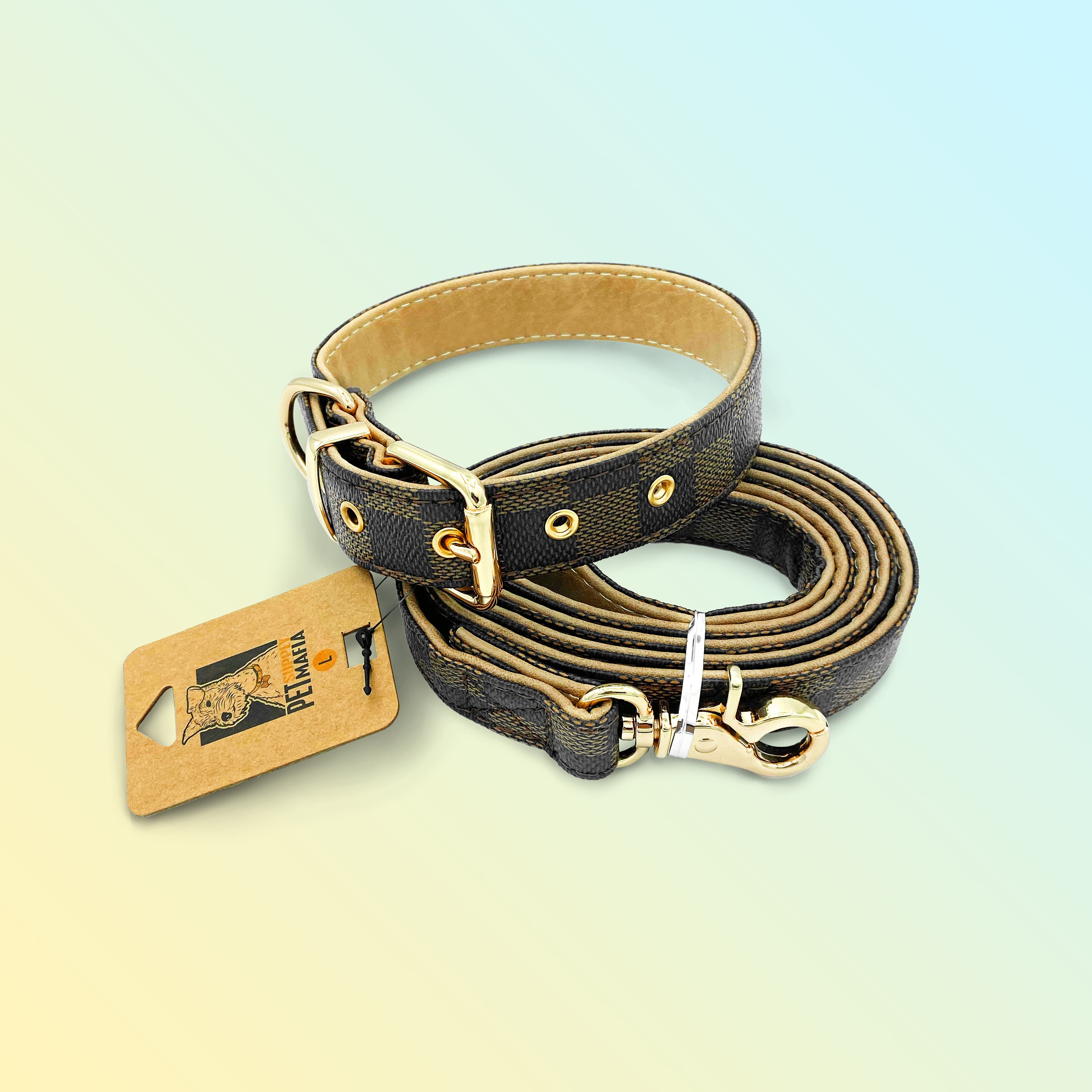 Lv Louis Vuitton Designer Dog Harness and Leash Sets — Dogssuppliesrus