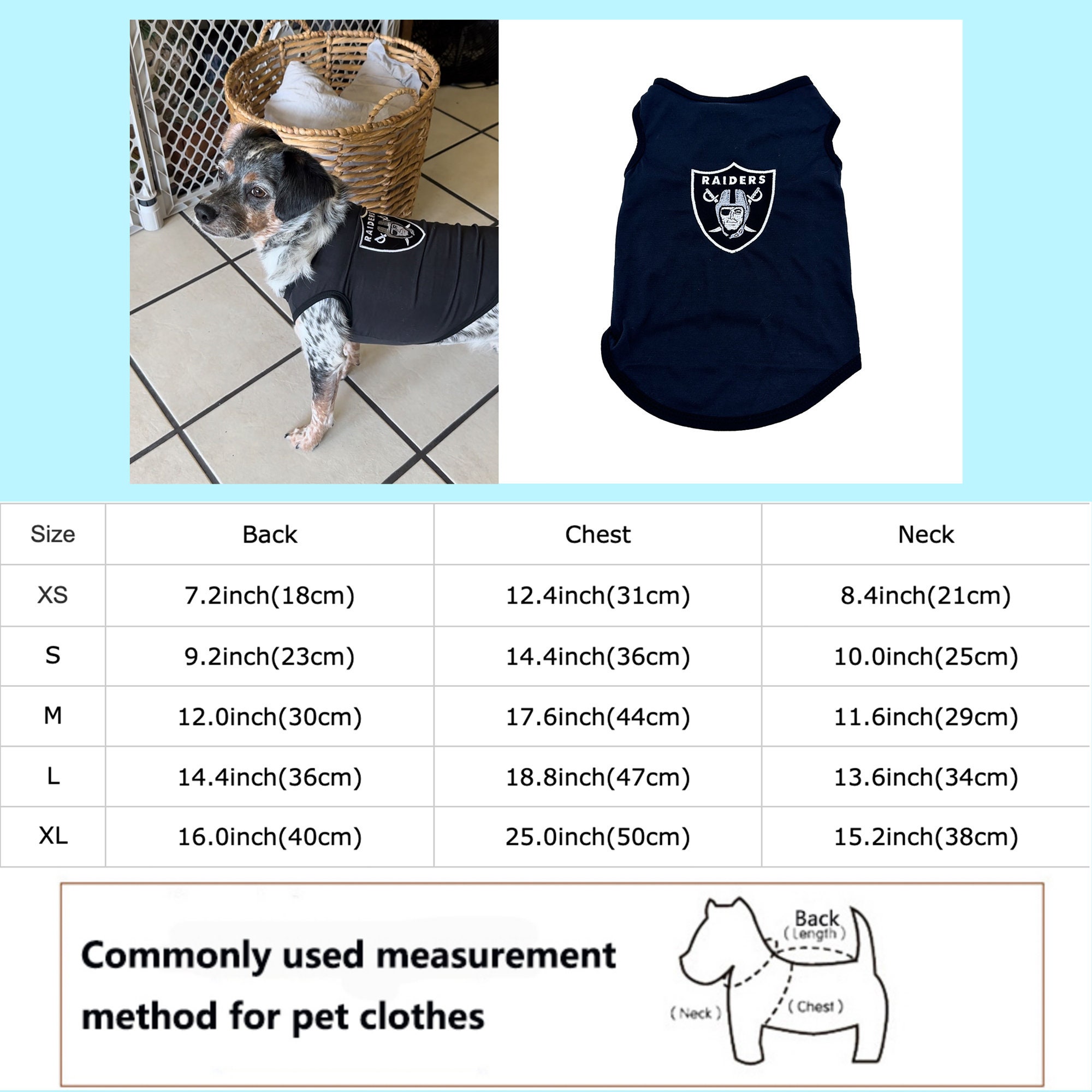 Dog Shirt Raiders Logo Dog Shirt Black With Embroidery Logo Etsy