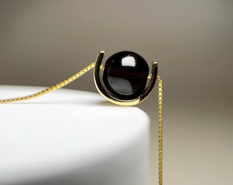 Garnet Birthstone Necklace: Minimalist 18K Gold Filled Jewelry