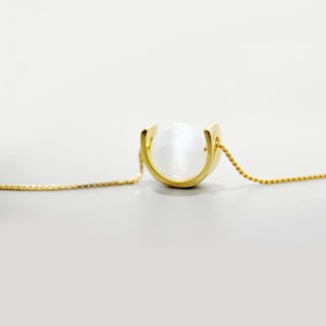 Selenite Necklace: Sterling Silver & Gold Filled Crystal Pendant