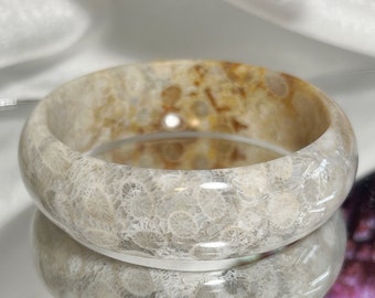 Unique Coral Fossil Bangle - Mother's Day Gift