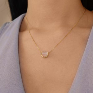 Rose Quartz Necklace: 18k Gold Fill October Birthstone Jewelry