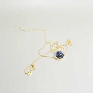 Lapis Lazuli Necklace: 18K Gold Filled, Adjustable Gemstone Pendant