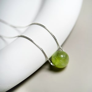 August Birthstone Necklace, 18K Gold or Sterling Silver, Dainty Peridot Necklace, Minimalist Necklace, Bridesmaid, Mom Gift for Christmas