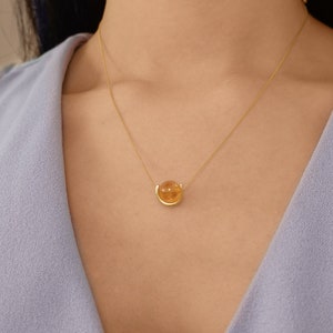 November Birthstone Necklace, 18K Gold Fill/Silver, Gemstone pendant, Dainty Genuine Citrine Necklace, Birthday Gift for Mom, Grandma Gift