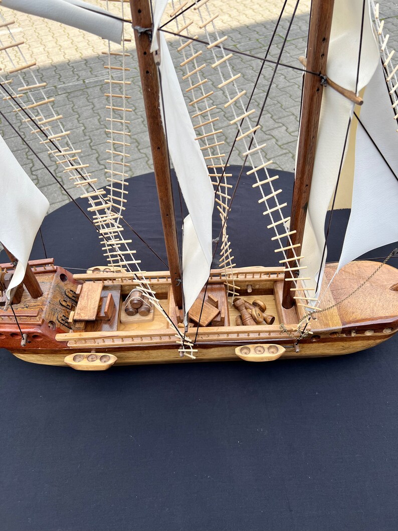 Decorative ship, handmade decorative ship model made of alder wood, maple, plane tree image 9