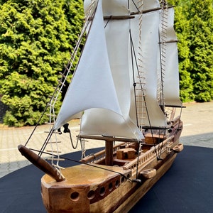 Decorative ship, handmade decorative ship model made of alder wood, maple, plane tree image 10