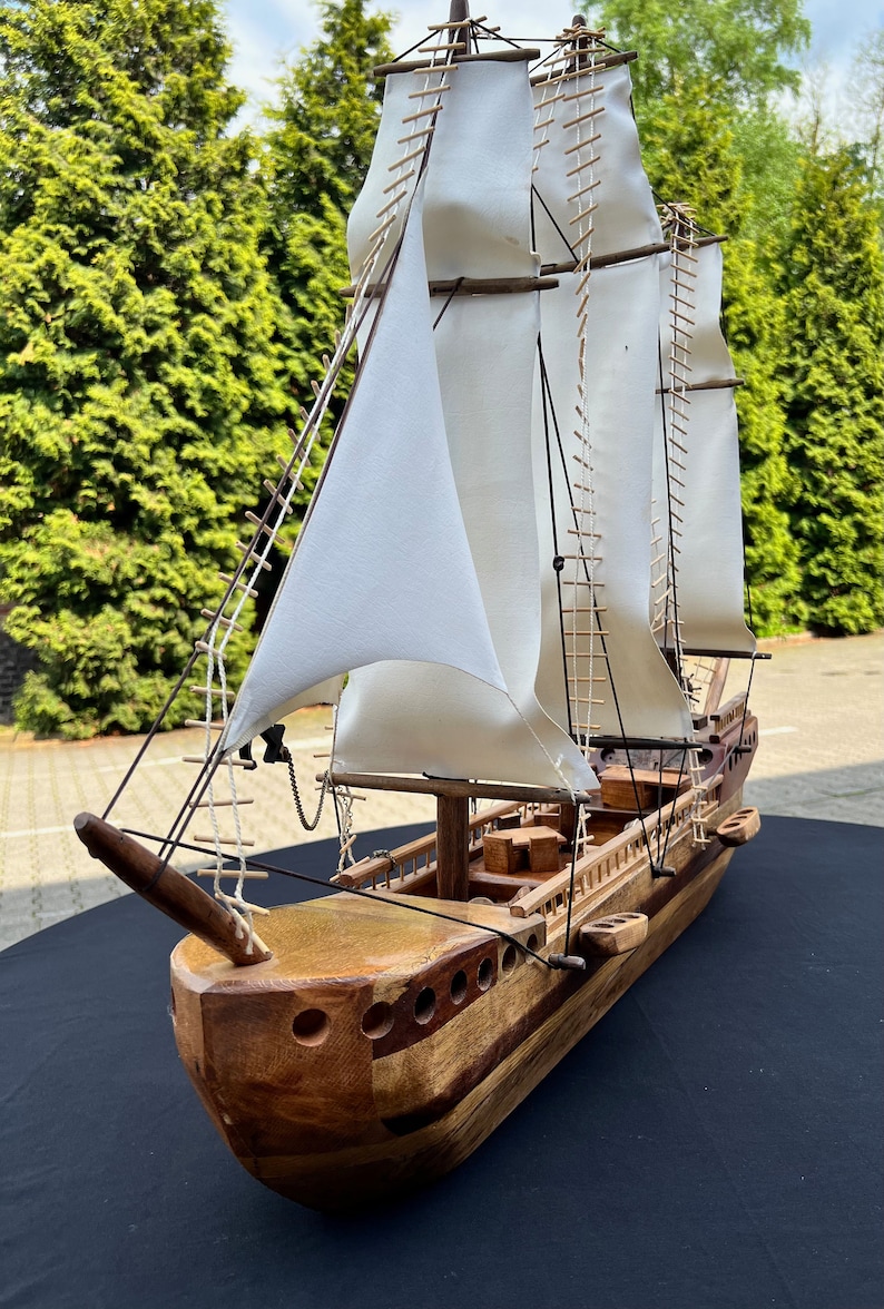 Decorative ship, handmade decorative ship model made of alder wood, maple, plane tree image 10