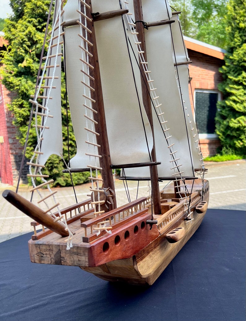 Decorative ship, handmade decorative ship model made of alder wood, maple, plane tree image 2