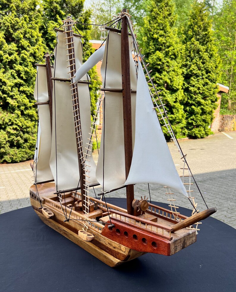 Decorative ship, handmade decorative ship model made of alder wood, maple, plane tree image 6