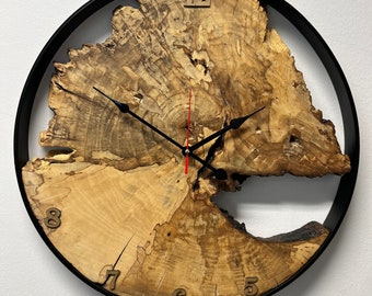 Wall clock made of beech, clock, wall decoration, solid wood, handmade, handwork, wood, wood, clock