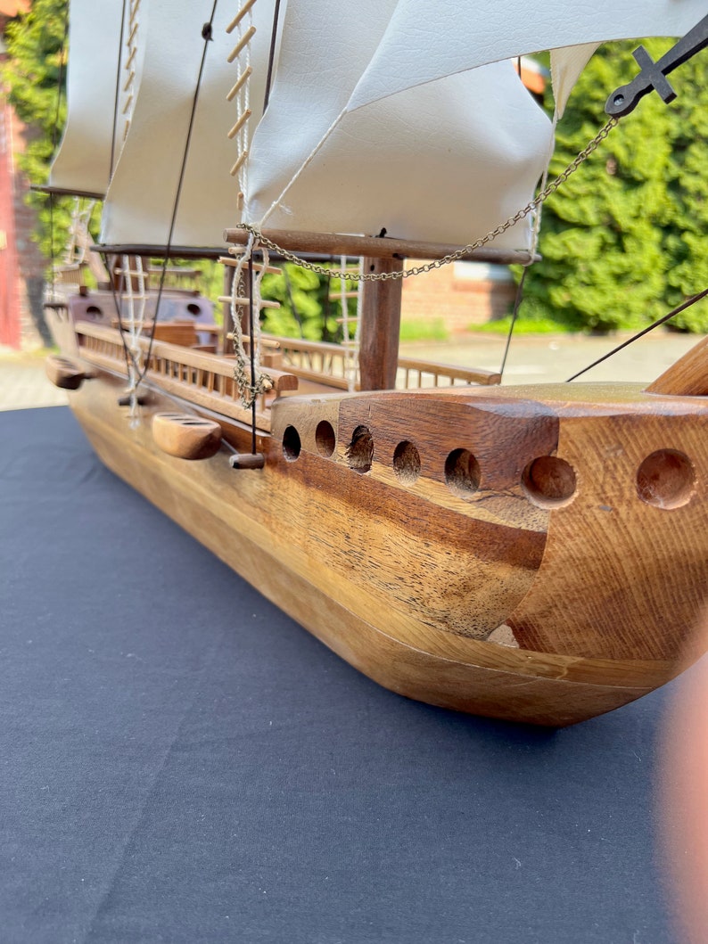 Decorative ship, handmade decorative ship model made of alder wood, maple, plane tree image 8