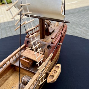 Decorative ship, handmade decorative ship model made of alder wood, maple, plane tree image 5