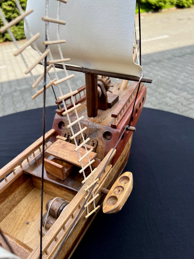 Decorative ship, handmade decorative ship model made of alder wood, maple, plane tree image 5