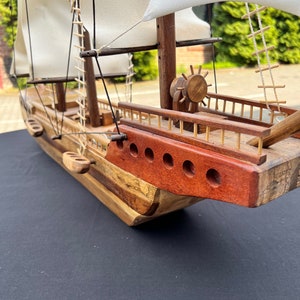 Decorative ship, handmade decorative ship model made of alder wood, maple, plane tree image 7