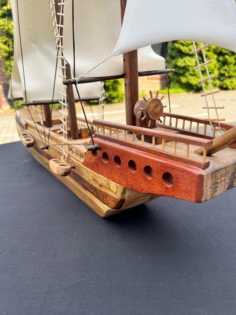 Decorative ship, handmade decorative ship model made of alder wood, maple, plane tree image 7