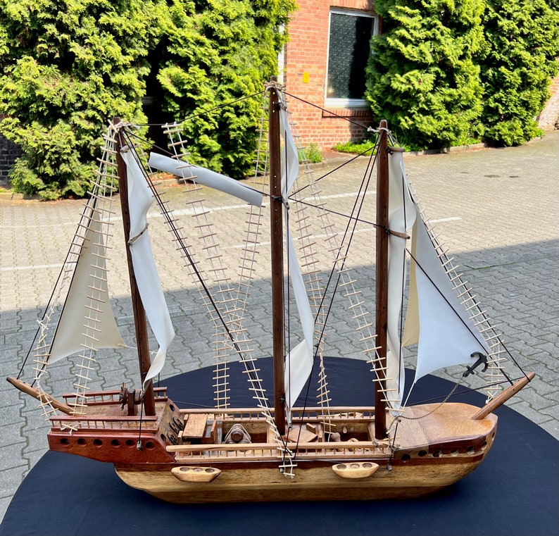 Decorative ship, handmade decorative ship model made of alder wood, maple, plane tree image 1