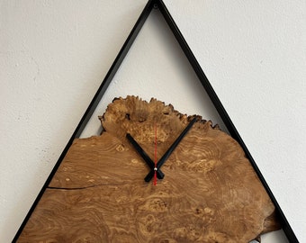 Wall clock made of alder, clock, wall decoration, solid wood, handmade, handwork, wood, wood, clock