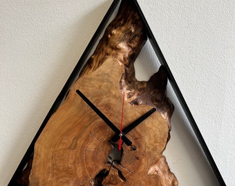 Wall clock made of alder, clock, wall decoration, solid wood, handmade, handwork, wood, wood, clock