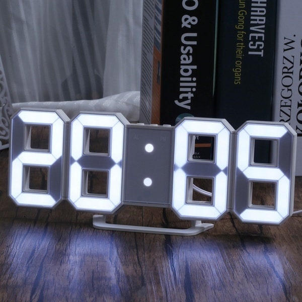 Grillig Schaduw uitvinden 3d Led Clock - Etsy