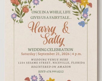 Cottagecore Wedding Invitation Template
