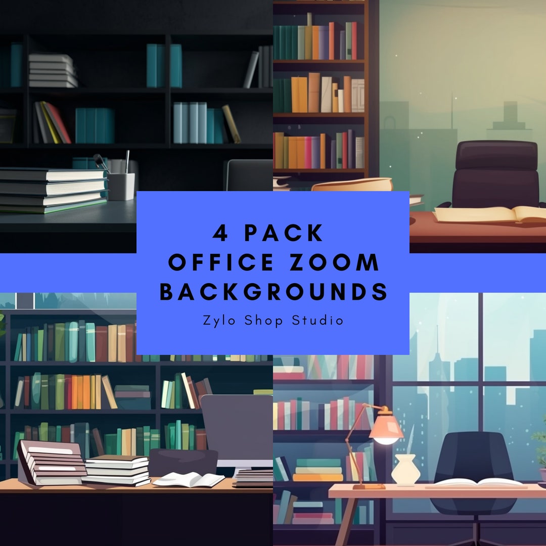 4 Pack Zoom Office Backgrounds Zoom Teams Meets Slack Etsy