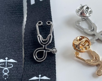Stethoscope Pin, Stethoscope Pin For Nurses, Medical Accessories, Lab Coat Pin For Doctors, Stethoscope Pin For Healthcare, Medical Pin Gift
