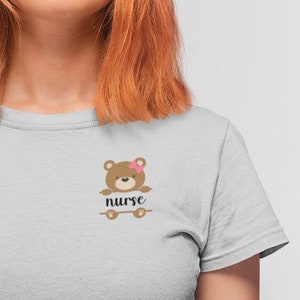 Teddy Bear Sign Shirt Nurse Shirt Pediatric Nurse T-Shirt Gift For Nurse Sweatshirt Cute Nurse Crewneck PICU Nurse Sweater NICU Nurse Shirt