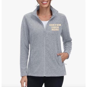 Custom Fleece Lightweight Jacket | Nurse Zip-Up Jacket RN Jacket Doctor Jacket Fleece Jacket Custom Health Care Zip Up Sweater With Pockets