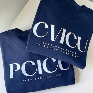 Custom Nurse Crewneck Labour And Delivery Nurse ICU Nurse CVICU Nurse Emergency Nurse PICU Nurse Gifts For Nurses Gifts For Nursing Student