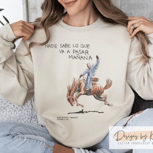 Bad Bunny Sweatshirt, Bad Bunny fan Must-have, Nadie Sabie lo que va pasar manana, Latin Music Fan, Bad Bunny Heart yhlqmdlg | Bad Bunny