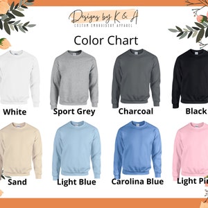 Puede incluir: Carta de colores que muestra 10 colores diferentes de sudaderas: blanco, gris deportivo, carb&oacute;n, negro, arena, azul claro, azul Carolina, rosa claro, azul marino y gris jaspeado.