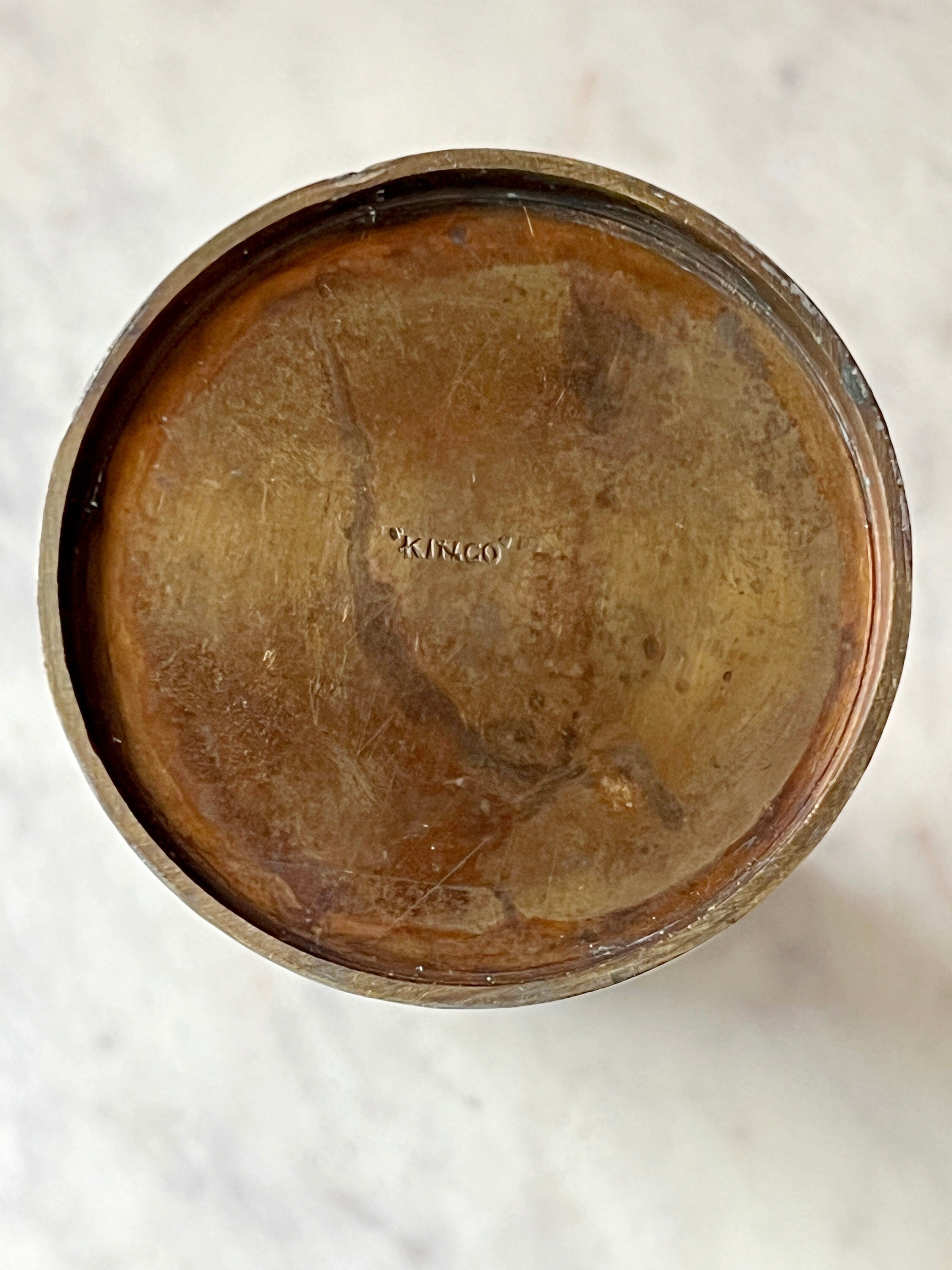 Vintage Art Nouveau Brass Vase Kinco Fluted Two Handled Vase With