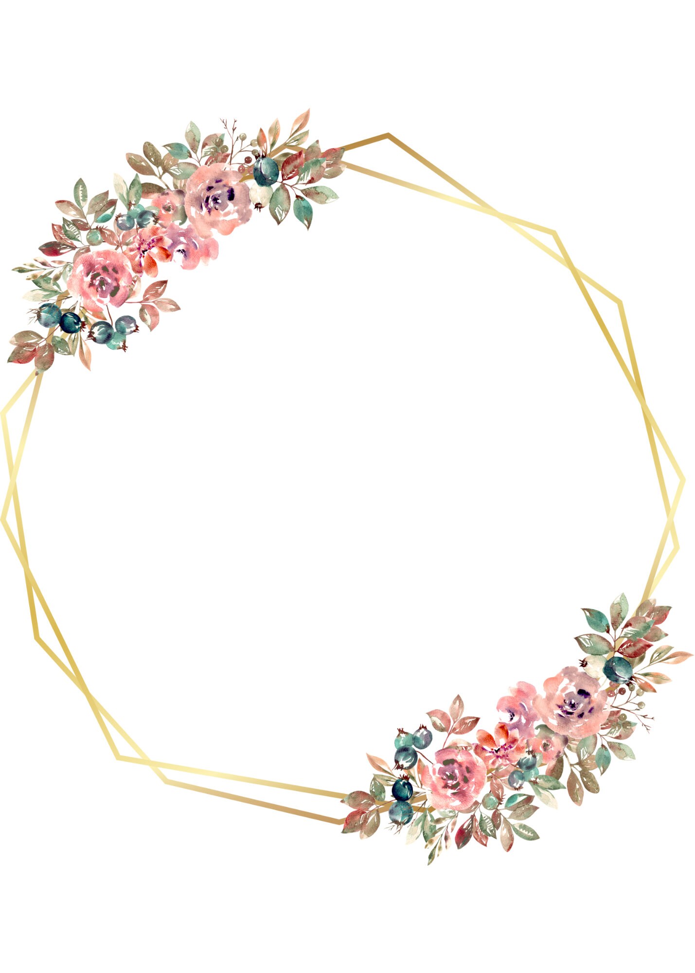 Pack of 12 Floral Frames Wedding Party Bridal Birthday Card Invitation