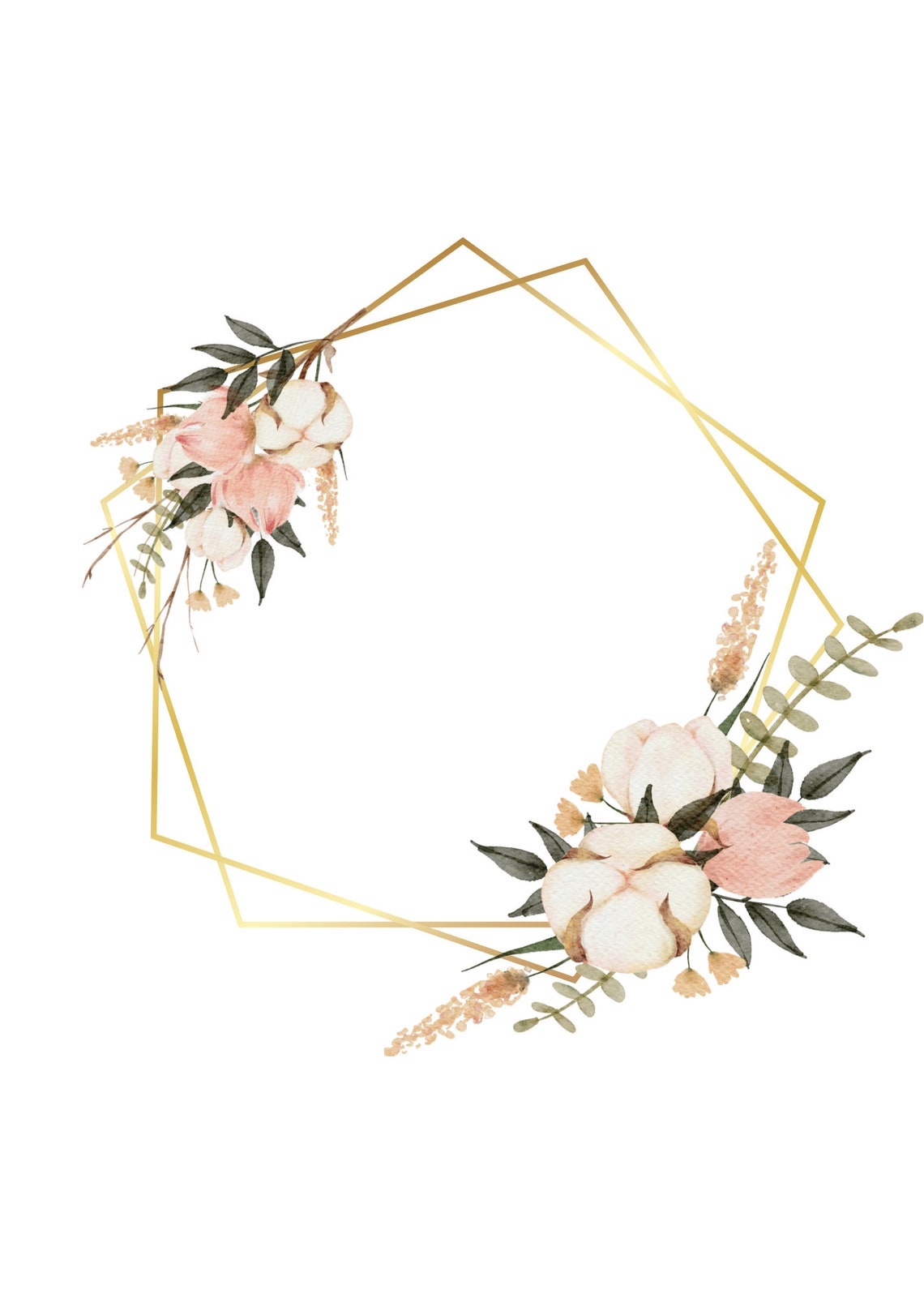 Pack of 12 Floral Frames Wedding Party Bridal Birthday Card Invitation