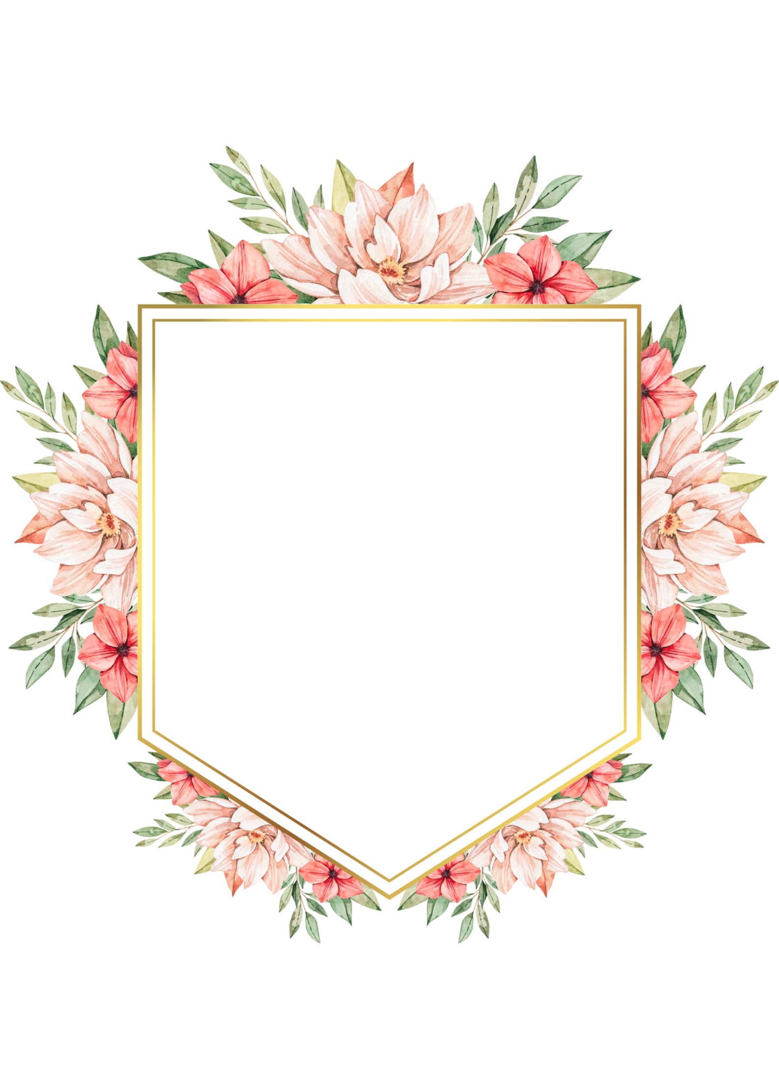 Pack of 12 Floral Frames Wedding Party Bridal Birthday Card Invitation
