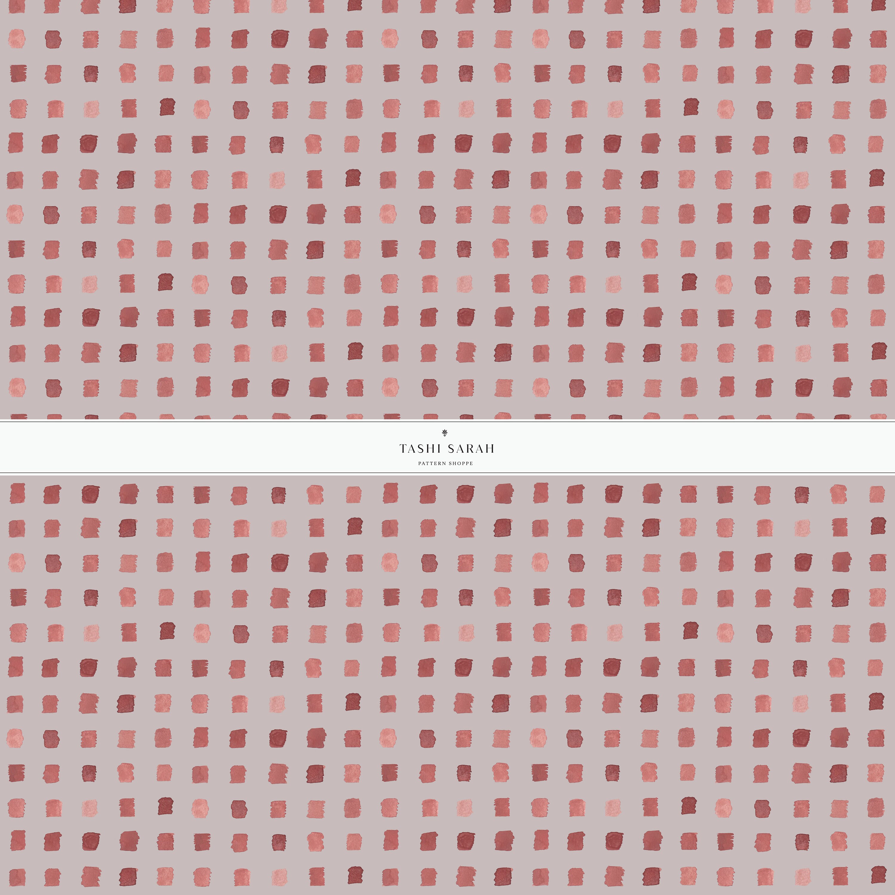 PAINTED GRID Hand Painted Watercolor Check Pattern, Rose, Pink, Girls ...