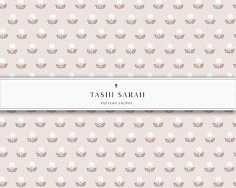 MARTINE Hand Painted Watercolor Seamless Block Print Floral Pattern, Blush, Pink, Repeat Pattern, Wallpaper, Digital Download, Fabric, Print
