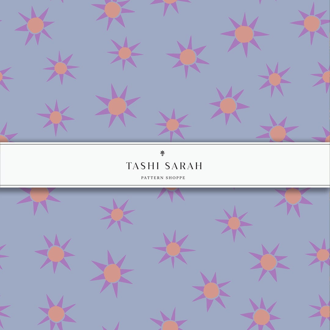 Zia Pattern ZIA Stars Pattern, Lavender, Blue, Modern, Girls, Bedding, Seamless ...
