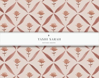 PALOMERA Pattern Hand Painted Watercolor Seamless Pattern, Blush, Pink, Repeat Pattern, Wallpaper, Floral, Grandmillenial, Girl's Room, Rose