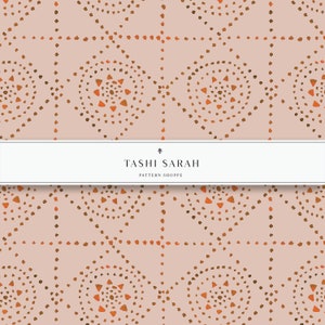 CAMBRIA QUILT Watercolor Pattern, Pink, Peach, Handmade Seamless Pattern, Repeat Pattern, Wallpaper, Commercial Use, Fabric, Beach House