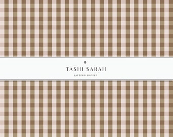 DOVE Gingham Pattern, Gingham Fabric File, Vintage, Gray, Brown, Seamless Pattern, Repeat Pattern, Commercial Use, Digital Download